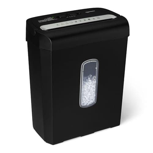 Amazon Basics 6-Sheet High Security Micro Cut Paper Shredder and Credit Card Shredder, 3.7 Gallon, Black