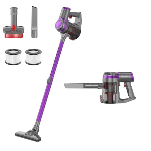 BUTY BULU Cordless Stick Vacuum Cleaner, Handheld Rechargeable Lightweight Small Vac Electirc Broom Dust Catcher for Hardwood Floors Carpet Pet Hair Litter Home Clean, Detachable Battery