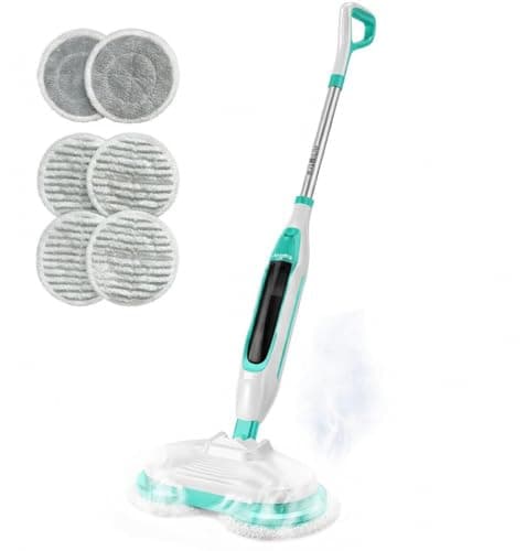 Angtra FS07 Steam Mop with Rotating Pads & LED Headlights – All-in-One Hard Floor Cleaner
