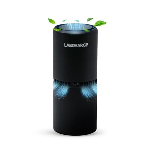 LabCharge Compact Air Purifier - Covers 250 Sq Ft - Ideal for Bedroom or Dorm Room - Silent HEPA Filter Captures Dust and Pollutants - Portable, Mini Air Purifier for Small Spaces