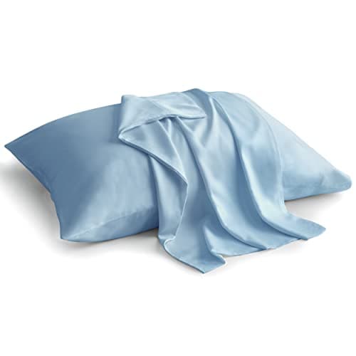 BEDELITE Pillow Cases Queen Size Set of 2, Rayon Derived from Bamboo, Cooling Pillow Cases for Hot Sleepers & Night Sweats, Breathable and Silky Soft Envelope Pillowcases(Blue, 20"x30")
