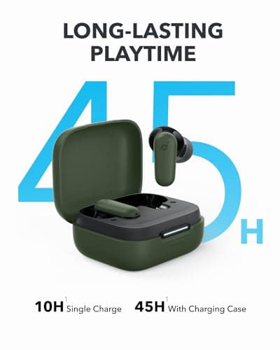 Soundcore P30i by Anker Noise Cancelling Earbuds, Strong and Smart Noise Cancelling, Powerful Bass, 45H Playtime, 2-in-1 Case and Phone Stand, IP54, Wireless Earbuds, Bluetooth 5.4 (Green) (Renewed) 5