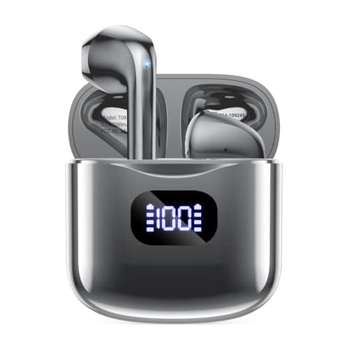 KTGEE Wireless Earbuds, Bluetooth 5.3 Headphones 40Hrs Playtime with Charging Case, IPX5 Waterproof Stereo in-Ear Earphones with Microphone for iPhone Android Cell Phone Sports Workout Gaming, Gray