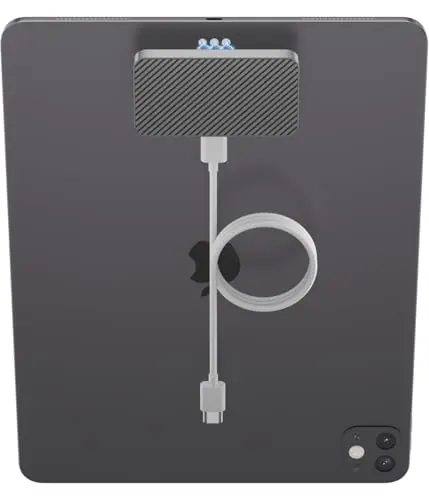 Magnetic Wireless Charger for iPad Pro 11 (1st/2nd/3rd/4th) & iPad Air 11 (M2/M3) & iPad Air 10.9 (4th/5th), 18W Fast Charging Smart Connector Alloy Wireless Charging Pad with USB-C Cord Cable