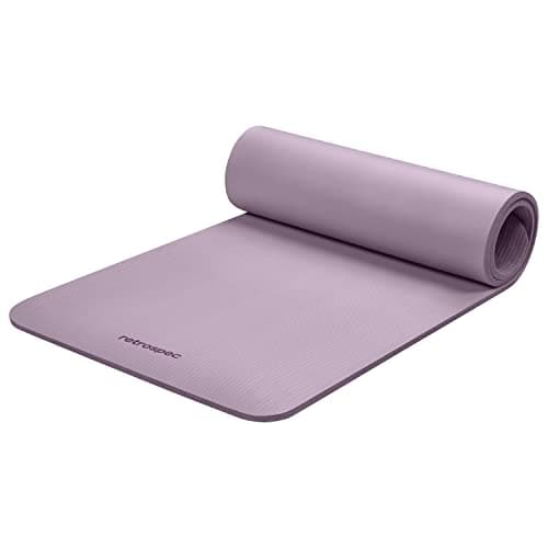 Retrospec Solana Yoga Mat 1/2" Thick w/Nylon Strap for Men & Women - Non Slip Excercise Mat for Yoga, Pilates, Stretching, Floor & Fitness Workouts