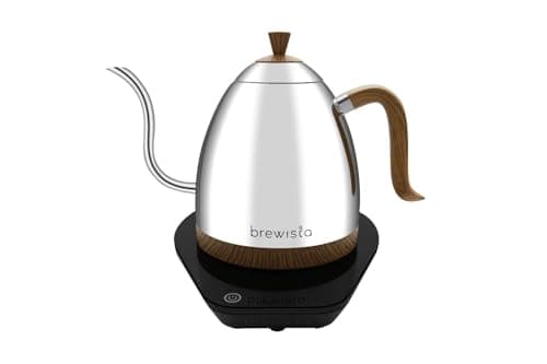 Brewista Artisan Electric Gooseneck Kettle, Water Boiler with LCD Panel, Precise Temperature Control, Fast Boiling and Keep Warm Settings for Pour-Over Coffee & Tea, Café, 1 Liter (Mirror Polished)
