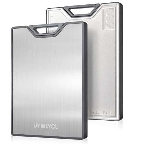 Stainless Steel Cutting Board, Double-Sided Cutting Board with Knife Sharpener, Stainless & Wheat Straw PP, Food-Grade Metal Chopping Board for kitchen, Large Size 16"x11"