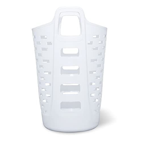 Clorox Flexible Laundry Basket - Tall Plastic Hamper for Clothes, Bedroom, and Storage - Portable Round Bin with Carry Handles, 2 Bushel, White 6