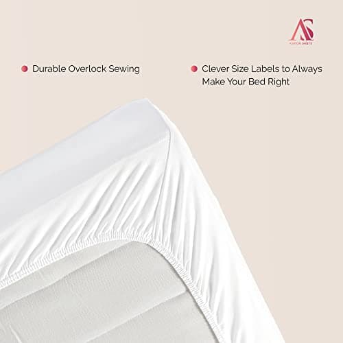 Ashton Sheets Luxury Egyptian Cotton Queen Fitted Sheet Pack of 2-1000-Thread-Count 16" Deep Pocket, Soft, Cooling, Sateen Weave, Extra Long Staple Queen Size - White 5