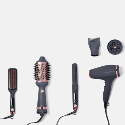 Hairitage Ionic Hair Blow Dryer & Diffuser + Concentrator Attachments, for All Hair Types, 1875 Watts, 3 Heat Settings & Cool Shot Locks-in Style, Best Lightweight Diffuser for Smooth Blowouts 5
