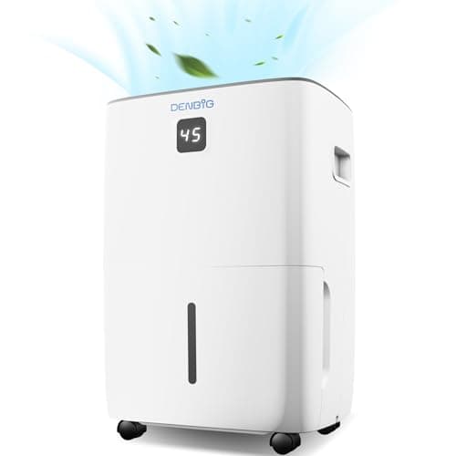 DENBIG 35 Pints Dehumidifier for Spaces up to 2,500 Sq. Ft at Home, with Reusable, Washable Air Filter, 1.05 Gal Water Tank and Drain Hose, for Large & Medium Rooms, Basements, Bedroom