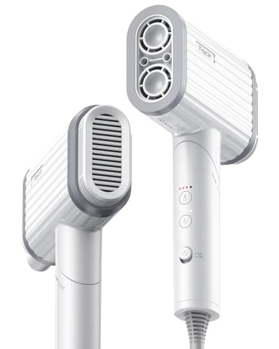 Tqcir Hair Dryer, 220,000 RPM Dual High-Speed Brushless Motors Blow Dryer for 6X Fast Drying, 500 Million Negative Ionic Hair Dryers for Long Thick Hair, Low-Noise 4 Temps /4 Speeds