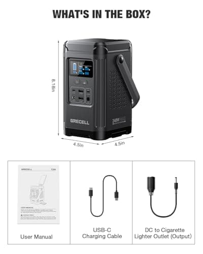 240W Portable Power Station 154Wh/48000mAh, 100W USB-C PD(Dual Way) LiFePO4 Battery Power Bank Station, 7 ports Solar Generator with LED and Stand for Camping, Home, Travel(Wall Charger Not Included) 9