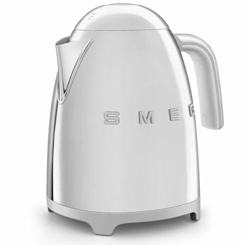 SMEG 50's Retro Style Electric Water Kettle with Automatic Shutoff, Removable Base, and Water Indicator, KLF03SSUS, Polished Stainless Steel