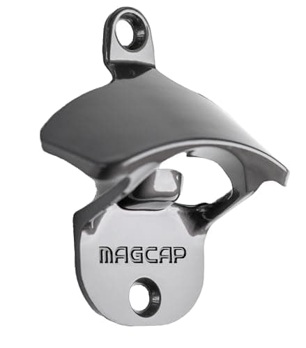 MAGCAP Outdoor Bottle Opener Wall Mounted - Style Magnetic Beer Bottle Opener that Catches Caps - Easy to Install and Incredibly Convenient (Gunmetal Black)