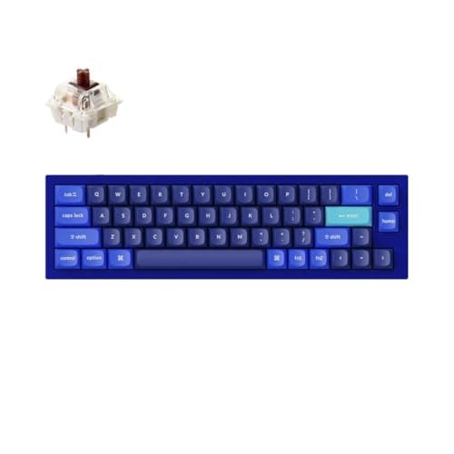 Keychron Q9 52-Key 40% Layout Enthusiast Mechanical Keyboard (Wired) – QMK/Launcher Programmable Layers for Mac/Windows, Hot-Swappable Gateron G Pro Brown Switches, Aluminum Body, RGB, Blue