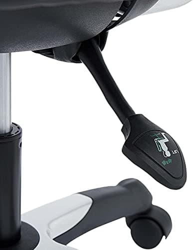 Modway Edge Mesh Back and White Vinyl Seat Office Chair With Flip-Up Arms - Computer Desks in Black 12