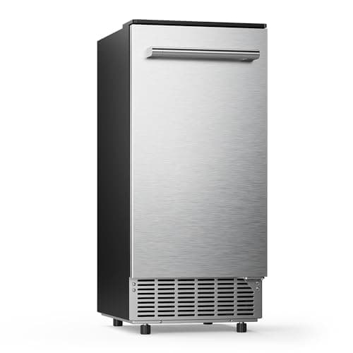 ecozy Commercial Under Counter Ice Maker Machine, 80 Lbs/Day, 24 Lbs Storage, Automatic Cleaning/24H Timer/Smart LCD Panel, for Commercial & Home Use