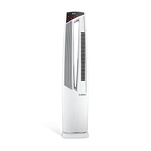 Lasko Oscillating Hybrid Fan and Space Heater for Home, All Season High Velocity Hybrid with Tip-Over Switch, Remote Control, Timer and Thermostat, 37.5 Inches, White, 1500W, FHV820 8