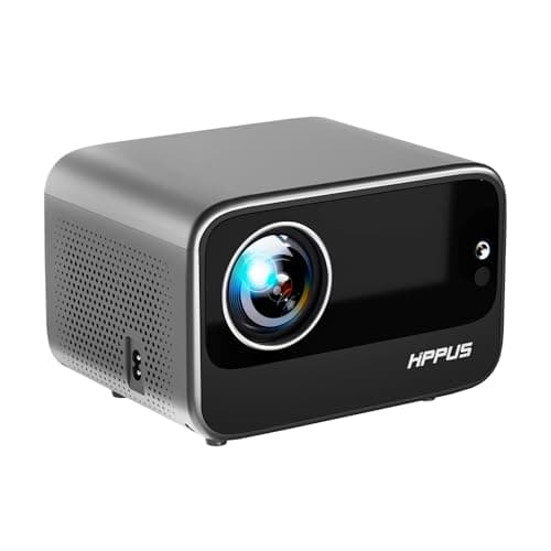 HIPPUS Smart Projector with APPS 1080P Native 500 ANSI,Projector with WiFi 6 and Bluetooth Projector 4K Supported, Portable Outdoor Projector,Object Avoidance, and Screen Adaption （Grey）