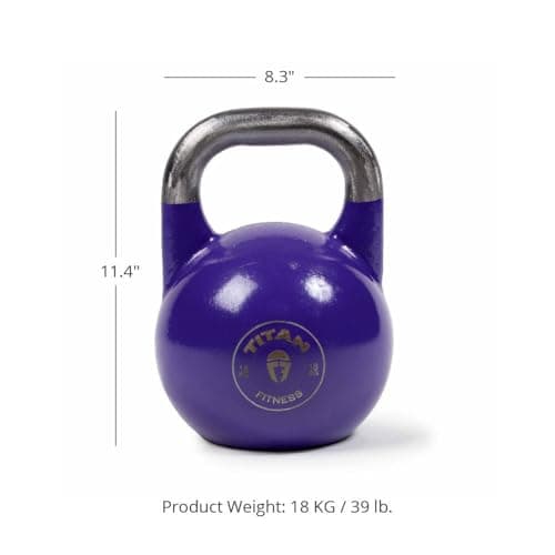 Titan Fitness 18 KG Competition Kettlebell, Single Piece Casting, KG Markings, Full Body Workout 9