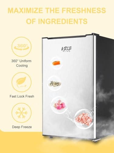 Compact Upright Freezer 3.0 Cu.ft Removable Shelves Mini Freezer Low Energy Single Door Refrigeratorfor for Bedroom, Office, Kitchen, Apartment, Dorm，Silver 7