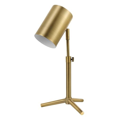 Globe Electric 52097 Pratt 18" Desk Lamp, Matte Brass Finish, Adjustable Height, in-Line Rocker On/Off Switch