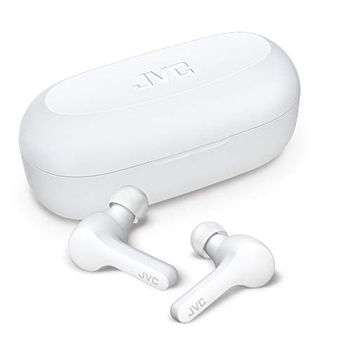 JVC Gumy Truly Wireless Earbuds Headphones, Bluetooth 5.0, Water Resistance(IPX4), Long Battery Life (up to 15 Hours) - HAA7TW (White)