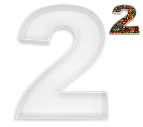 10" Reusable Plastic Box Form Tray Display for Treats, Charcuterie, Cake Pop, Candy, Charcuterie Box, Custom Charcuterie Letters Fillable - Reusable Letter Box - (White Plastic, 2)