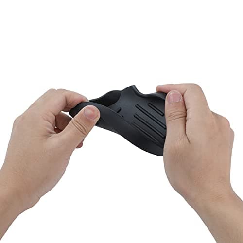 MicoYang Silicone Bathroom Soap Dishes with Drain Spout-Bathroom and Kitchen Sink Organizer,Sponge Holder,Dish Soap Tray,Perfect for Dispenser,Scrubber,Bottle,Cup on Sink or Counter-Black 4.9"×3.2" 9