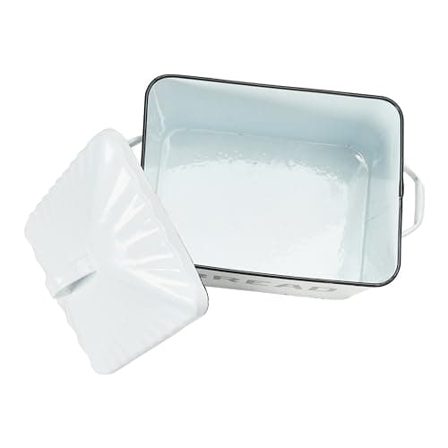 Creative Co-Op Distressed White Bread Box with Lid 15