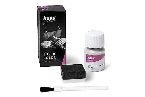 Dye Paint for Leather Shoes and Bags with Sponge and Brush, Kaps Super Color, 70 Colors (101 - White)