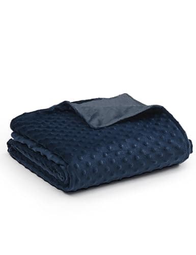 YnM Fuzzy Duvet Cover for Weighted Blankets (Dark Blue, 60''x80'')