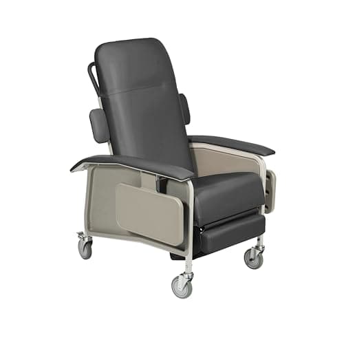 Drive Medical 4 Position Clinical Care Geri Chair Recliner, Reclining Padded Chair with Armrests, Charcoal