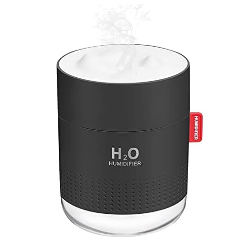 Portable Mini Cool Mist Humidifier, 500ml USB Personal Desktop Humidifier for Baby Bedroom Travel Office Home, Auto Shut-Off, 2 Mist Modes, Super Quiet (Black)