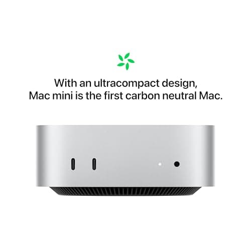 Apple 2024 Mac mini Desktop Computer with M4 chip with 10‑core CPU and 10‑core GPU: Built for Apple Intelligence, 16GB Unified Memory, 256GB SSD Storage, Gigabit Ethernet. Works with iPhone/iPad 6