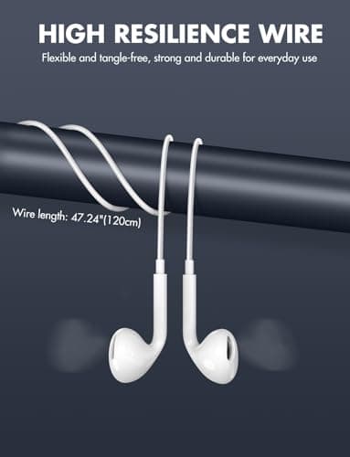 Antool Wired Earbuds,【Ultra Clear Calls & no Noise】 Headphones Earbuds Wired 3.5mm, in-Ear Earphones with Mic, Compatible with iPhone/iPad/Android/Laptop/PC 【2 Pack】 6