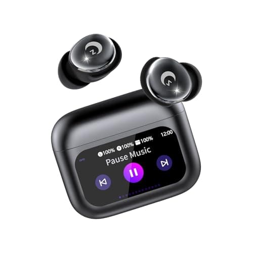VEKJ Sleep Earbuds Bluetooth 5.4 in Ear Smart Touch Screen Ear Buds, 48H Playtime Mini Sleep Headphones Small Design for Side Sleepers, Crystal-Clear Calls, 5 EQ Modes, IPX7 Waterproof Earphones Black