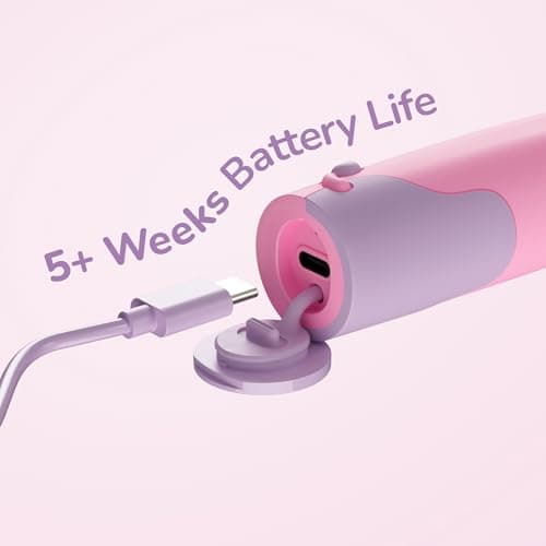 ORDO Squishmallows Electric Toothbrush, Sonic Toothbrushes for Kids, Rechargeable, 3 Brushing Modes, Over 5 Weeks Battery Life Extra Brush Head Included, Gift for Kids Aged 4 Years and Up, Patty 7