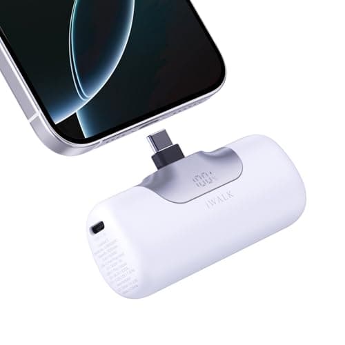 iWALK Portable Charger 5500mAh Next-Gen Small Power Bank 22.5W Fast Charging Battery USB-C Portable Phone Charger for iPhone 17/16/15 17 Plus 17 Pro Max iPad, Samsung Galaxy S25 S24 S23 Android, White