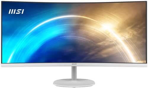msi PRO MP341CQW 34-inch VA 3440 x 1440(UWQHD) Computer Monitor, 100Hz, Free-Synch, HDMI, DisplayPort, VESA Mountable, Speaker, 1ms, White