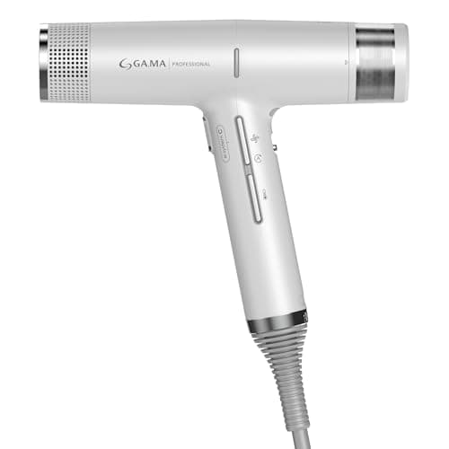 GA.MA iQ1 Perfetto Hair Dryer with 110,000 RPM Intelligent Brushless Motor, Oxy Active Technology, Auto-Clean & Washable Filter, Includes Diffuser & 3 Nozzles, Grey