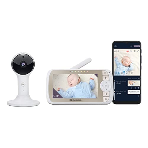 Motorola Nursery 5" HD WiFi Baby Monitor with Camera, App Connected, Long Range VM65 with 2-Way Audio, Remote Zoom/Tilt, Lullabies, Night Vision