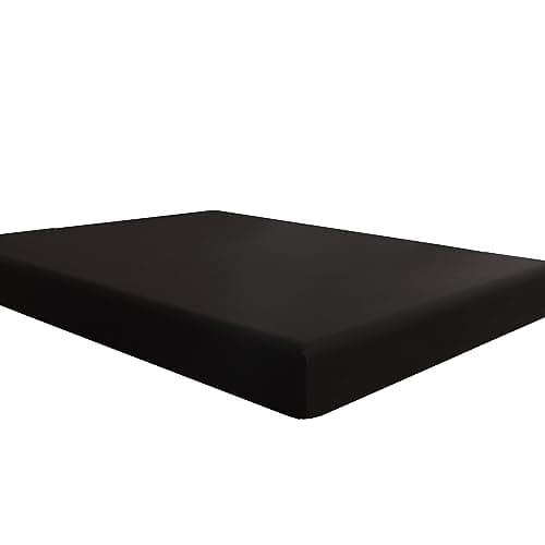 TXWDAQ Fitted Sheet Soft Brushed Microfiber 1800,Deep Pocket, Wrinkle & Fade Free (Queen, Black)
