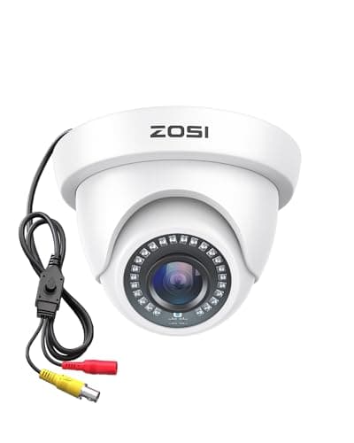 ZOSI 2.0MP HD 1080P 1920TVL Hybrid 4-in-1 TVI CVI AHD 960H CVBS CCTV Dome Security Camera Indoor Outdoor, 80ft Night Vision, IP66 Weatherproof for HD-TVI, AHD, CVI and CVBS/960H Analog DVR(White)