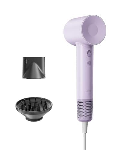 Laifen Hair Dryer Swift SE, 200 Million Negative Ionic Blow Dryer with 105,000 RPM Brushless Motor 1400W Powerful Fast Drying High-Speed Low Noise Hairdryer with Magnetic Nozzle & Diffuser (Purple)