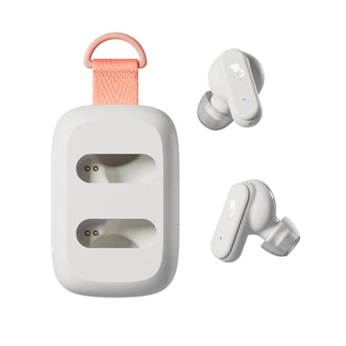 Skullcandy Dime 3 Wireless Earbuds, Bluetooth Headphones, Noise Isolating Fit, Up to 20 Hours Battery, Microphone for iPhone Android, Easy Carry with Integrated Lanyard - Bone 7