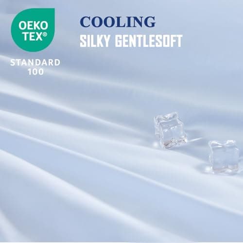 Vielit Cooling Comforter Queen Size for Hot Sleepers and Night Sweats, Luxury Lightweight Summer Comforter, Soft Double Sided Breathable Cooling Blankets,Q-Max>0.425,Machinewashable,90x90,Grey Blue 8