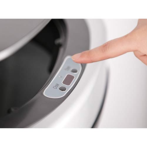 NINESTARS DZT-50-9 Automatic Touchless Infrared Motion Sensor Trash Can, 13 Gal 50L, Stainless Steel Base (Oval, Silver/Black Lid) 8