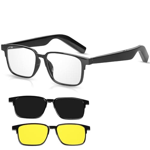 DELHI TORNADO Smart Glasses Bluetooth Audio Glasses for Men Women with Dual Stereo Speakers, Open Ear Music&HD Calling, Touch&Voice Assistant, Charging 90Min&6hrs Battery Life(Oversize,KX32)